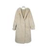Women's Winter Faux Velvet Golden Mink Fur Long Coat with Hood