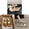 Mary Jane Flat Shoes For Women Summer Pu Slipon Ballet Flat With Padded Sole