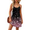 Fashion Women Summer Dress Vintage Floral Print Adjustable Spaghetti Straps Beach Vacation Casual Dress With Pockets
