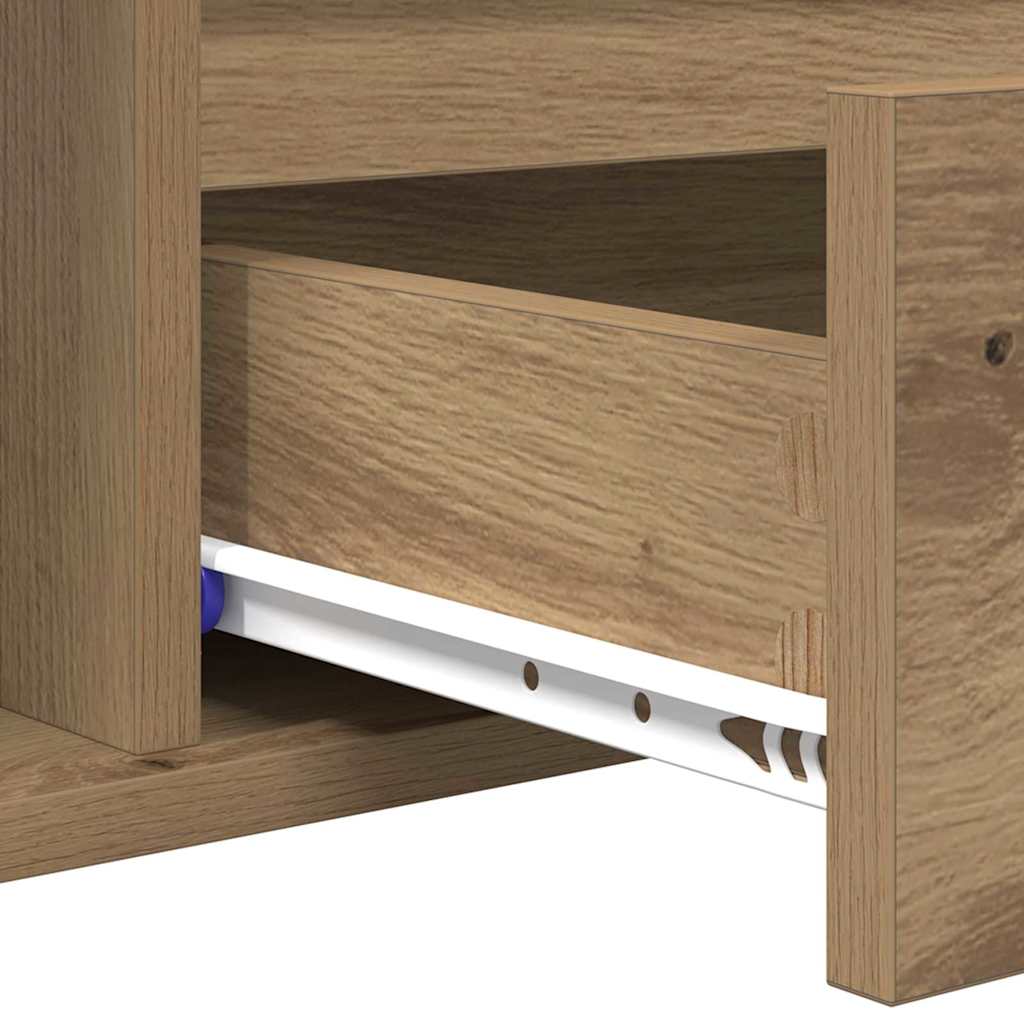 Artisan Oak Coffee Table 90 X 49 X 45 Cm Engineered Wood