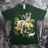 Vintage Y2K Nature Animal Short Sleeve Green T-Shirt Size Large Double Sided