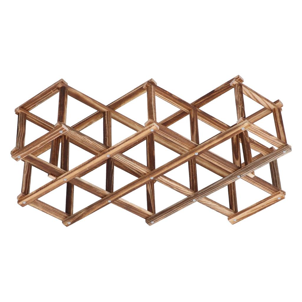 Mobiletto portabottiglie pieghevole elegante in legno di grande capacità per 10 bottiglie di vino