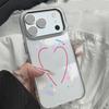 Silky Love Hearts Pattern Case For iPhone 17 Pro Max Plating Lens Frame Clear Soft Cover For iPhone 16 15 14 13 Pro Max 11 16E 17E