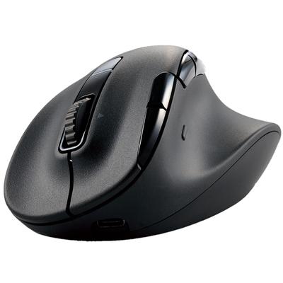 ELECOM Wireless Mouse Silent PRO L Size Bluetooth Wireless Compatible Rechargeable 8 Buttons High Speed Scroll Tilt Wheel Antibacterial Black EX-G