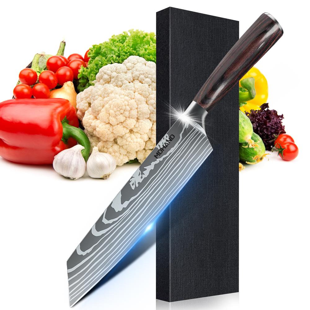Wooden Handle Lightweight and Agile 7Cr17 Stainless Steel Knife Sheath Gift Box Kitchen Knives