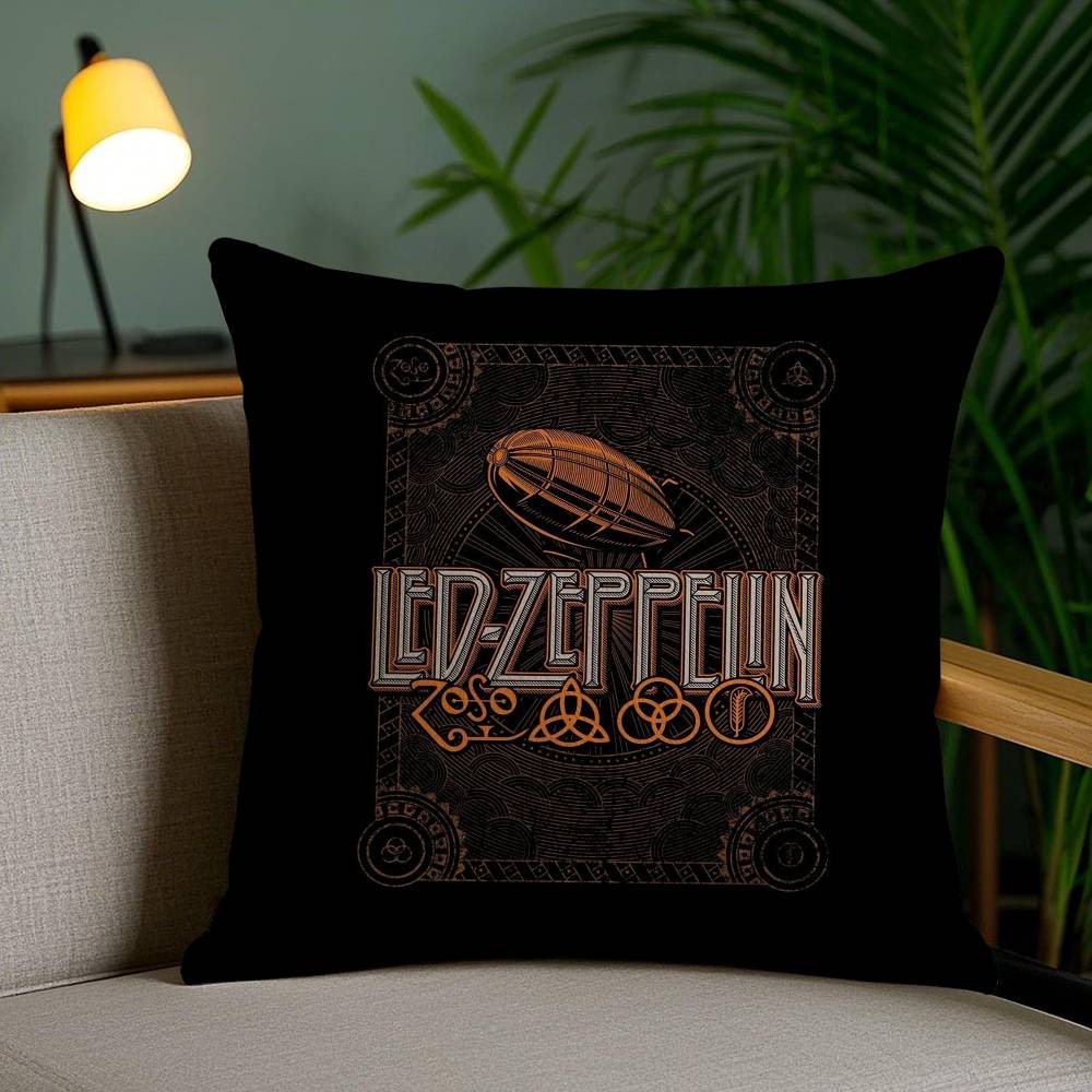 L-Led Z-ZeppelinS Pillow Case Sofa Short Plush Double-sided HD Printing Room Home Office Gift Cushion Cover