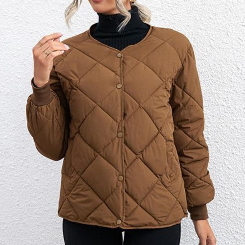 

IHUASU женская короткая пуховая хлопковая куртка зимняя легкая легкая повседневная куртка из нижнего белья XXL темно-коричневого