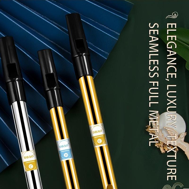 1 Stück authentische irische Pfeifenflöte, C/D-Tonart, Tin Penny Whistle mit 6 Löchern, perfektes traditionelles irisches Musikinstrument