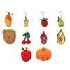 Felt Bag Pendant Everyday Use Keyring for Ladies 3D Fruit Shape Key Ring Jewelry Decoration for Phones and Wallets
