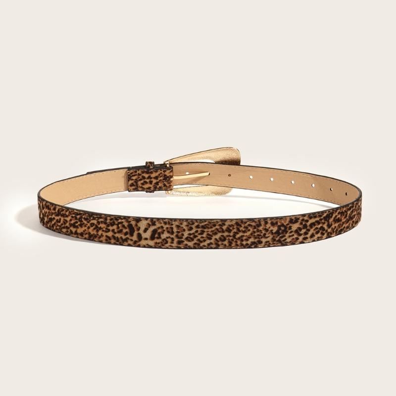 Unique Waist Belt Leopard Print Chain for Cowboy Cowgirl Stylish Buckle Retro Waistband Waist Chain Belt