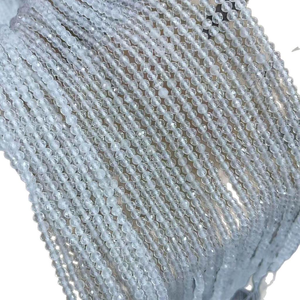 Natural Clear Faceted White Crystal Beads for DIY Jewelry