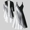 3D  Printed  Set Dress Coat ,  Double Color Combination with Simple Design  Fashion Print,suitable for Various Scene Fashion Styles