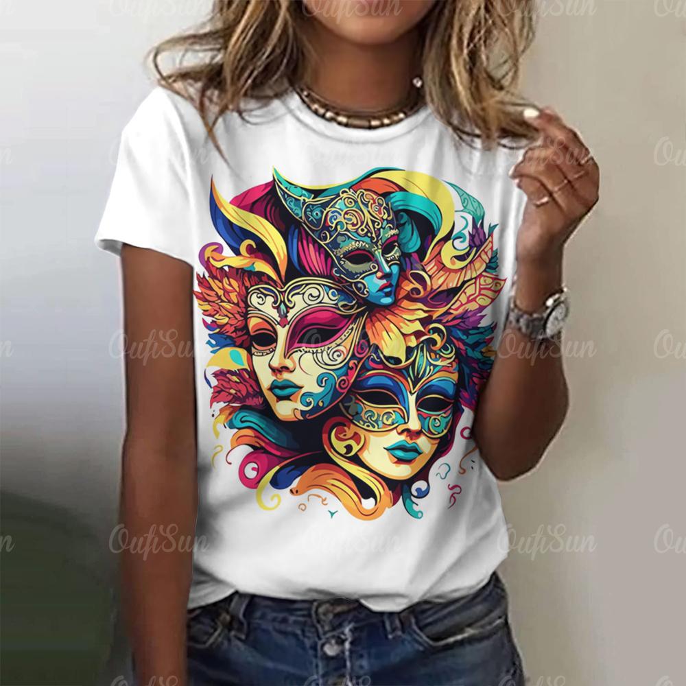

Women T Shirts 3d Carnival Printed Top For Wpman Gothic Graphic Tees Clothes Winter Holiday Party T Shirt Summer Casual Tops L