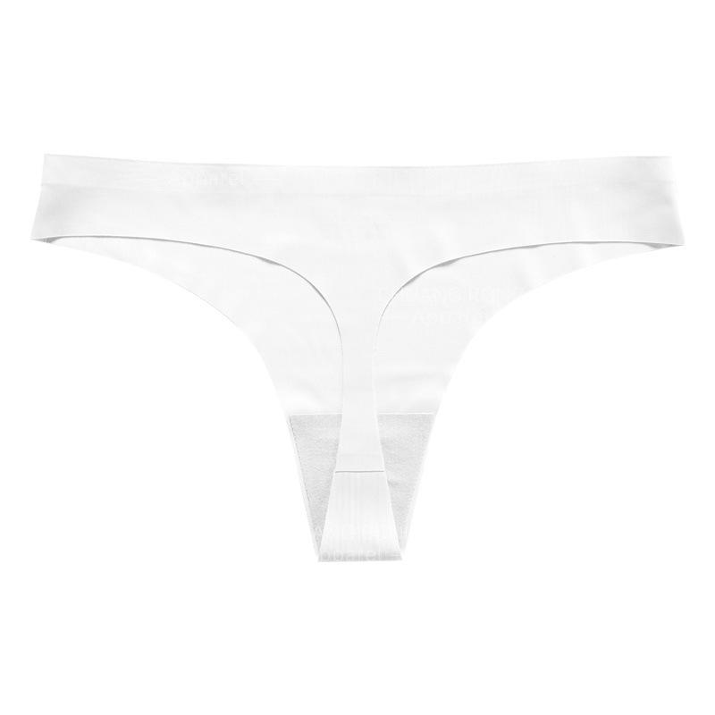 

European and American large-size low-rise sexy underwear, women s seamless ice silk breathable and quick-drying sports yoga thong underwear S белый