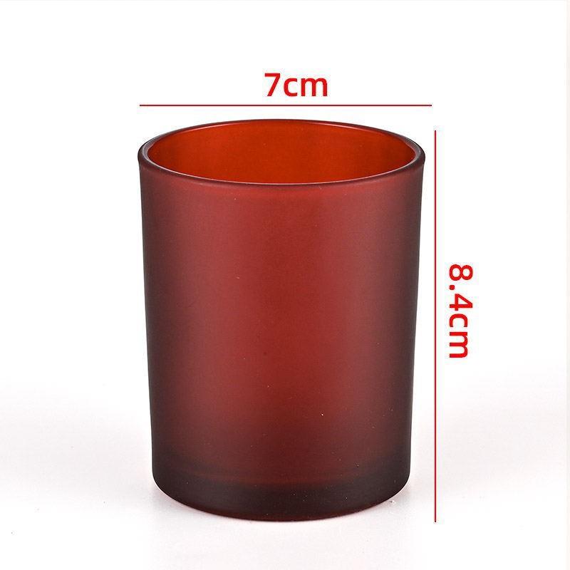 Colored Glass Aroma Candle Jar with Lid