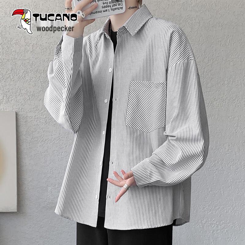 

TUCANO Men s Striped Ice Cotton Long Sleeve Shirt 2XL