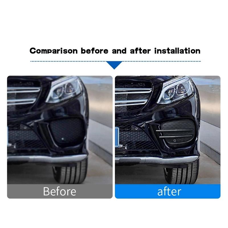 1 Coppia Copertura Trim Lama d'Aria Lampada Fendinebbia Paraurti Anteriore Per Mercedes Benz GLE GLS W166 X166 2015- Griglia Splitter Cromata