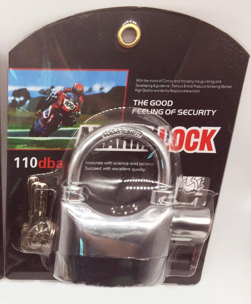 Bemodst Built-in Movement Sensor Security 110db Siren Alarm Lock Universal Anti-Theft Padlock for Bicycle Motorcycle Door Gate