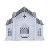 Church Shape Metal Solar Bird Feeders with Light Outdoor Hanging Church Birds Feeders Large Capacity Decorative