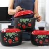 1Pcs Ceramic Casserole Cooking Soup Pot Red Strawberry Round Kitchenware  Saucepan Gas Stove Cookware Household Kitchen Supplies