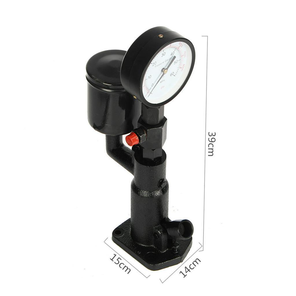 Bar/PSI 0-60Mpa Steel 1L Pop Diesel/Injector Nozzle Pressure Tester Dual Scale Read Gauge Black High Pressure Pipe Diagnostic