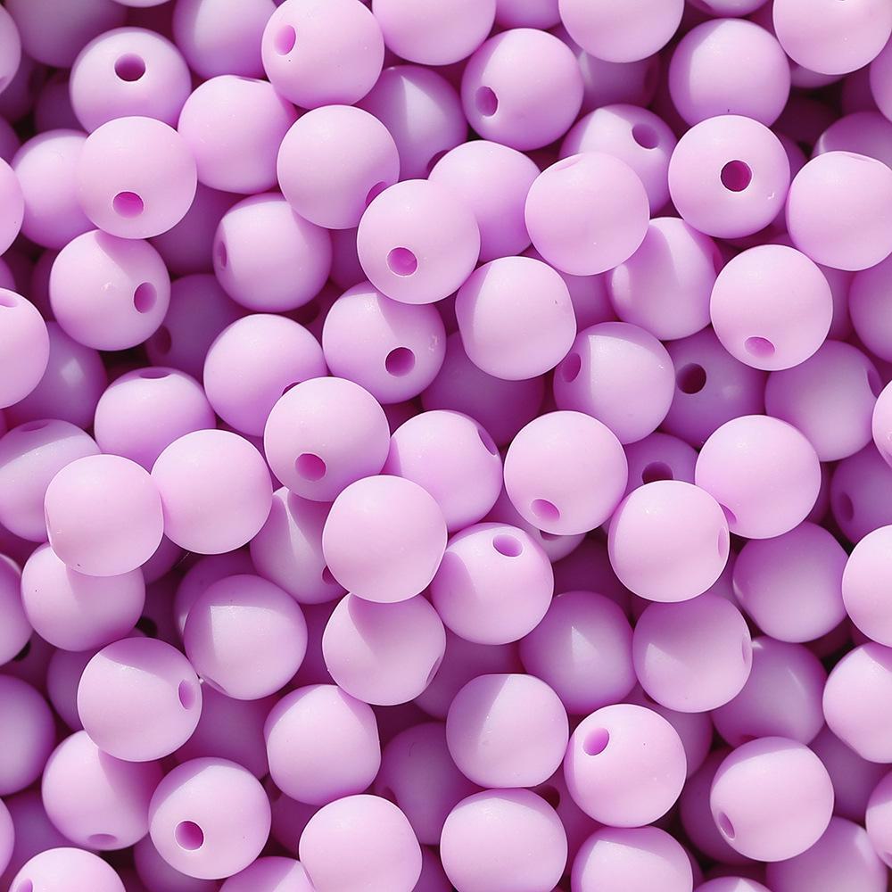 6/8mm Frosted Candy Acrylic Beads - Matte Solid Color, Round with Straight Hole for DIY Handmade Jewelry.