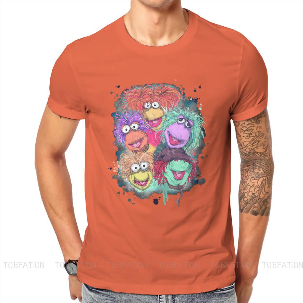 Fraggle Rock Comedy Tv Show Art Tshirt Classic Gothic Mens Blouses Tops Oversized Cotton Oneck T Shirt