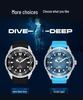 Solar-Powered Men's 300M Waterproof Analog Diving Watch - Stainless Steel