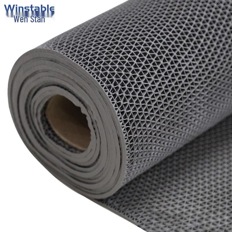 W695 PVC Anti-Slip Drainage Mat 0.9m x 15m серый
