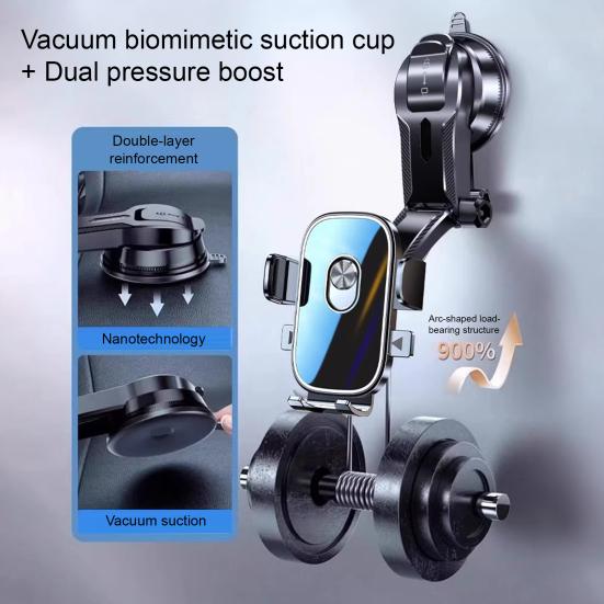 Car Phone Holder with Suction Cup Multi-Angle Adjustable Universal Phone Mount Vacuum Suction Dashboard Holder for Navigation