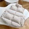 Autumn Winter Women Vest Coat Stand Collar Winter Women Warm Coat Oversize Tops Beige Vest