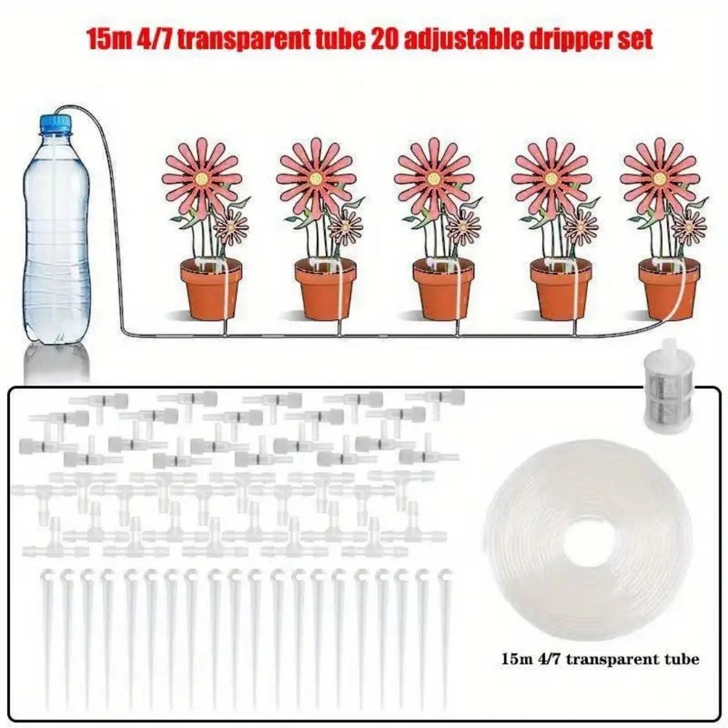Gewächshaus Garten Tropfbewässerung Regulierventil Topfpflanzen Bewässerungsgerät Set Schlauch Bewässerung Sparen Mikro Tropfer