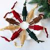 Flocking Nutcracker Hanging Ornament Decorative Nutcrackers Statue Christmas Soldier Charm Holiday Tree Decoration Pendant