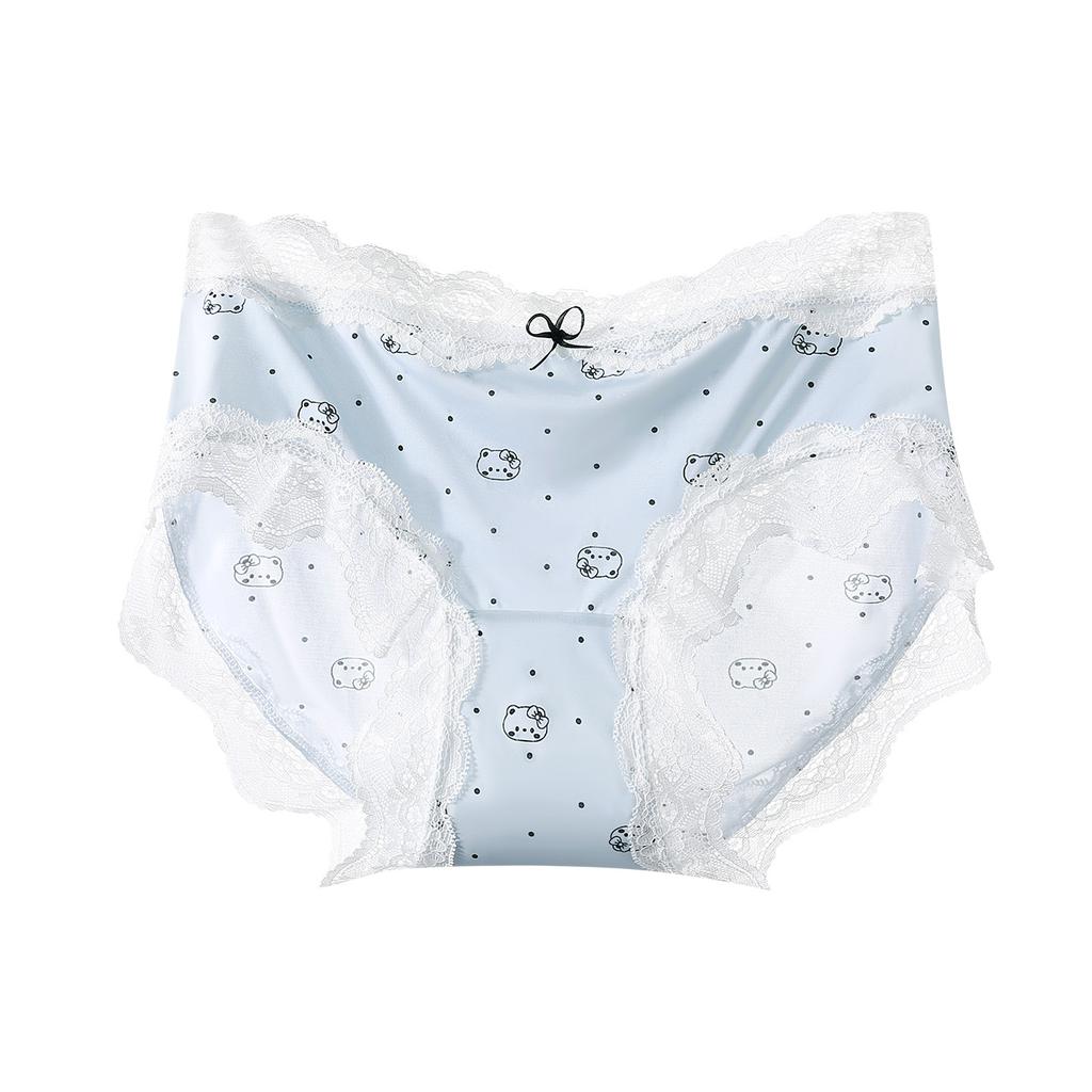 Ladies Spring and Summer New Lovely 10A Antibacterial Pure Cotton Crotch Ice Silk Briefs