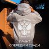 Women's Hooded Long Sleeve Oversized Casual Double Headed Eagle Printed Pullover Hoodie With Pocket