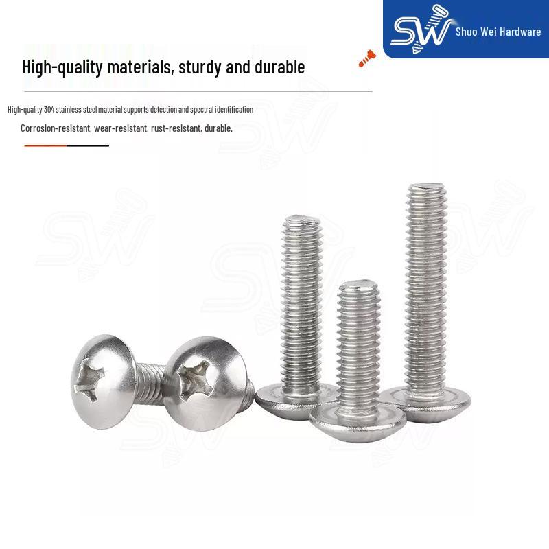 304 Stainless Steel Phillips Flat Head Screws - Large and Mushroom Style