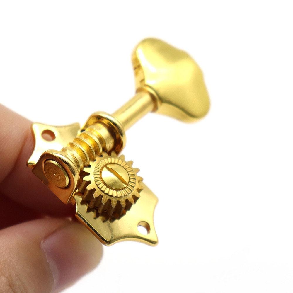 6 Leftright Vintage Guitar Machine Heads Tuners Open Style Guitar Tuning Pegs For St Lp Sq Guitar Silvergold(Type 1)