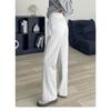 Women's High Waist Elastic Waist Straight Sweatpants Loose Fit Micro Stretch Fleece Lined Wide Leg Casual Sports Trousers Plus Size