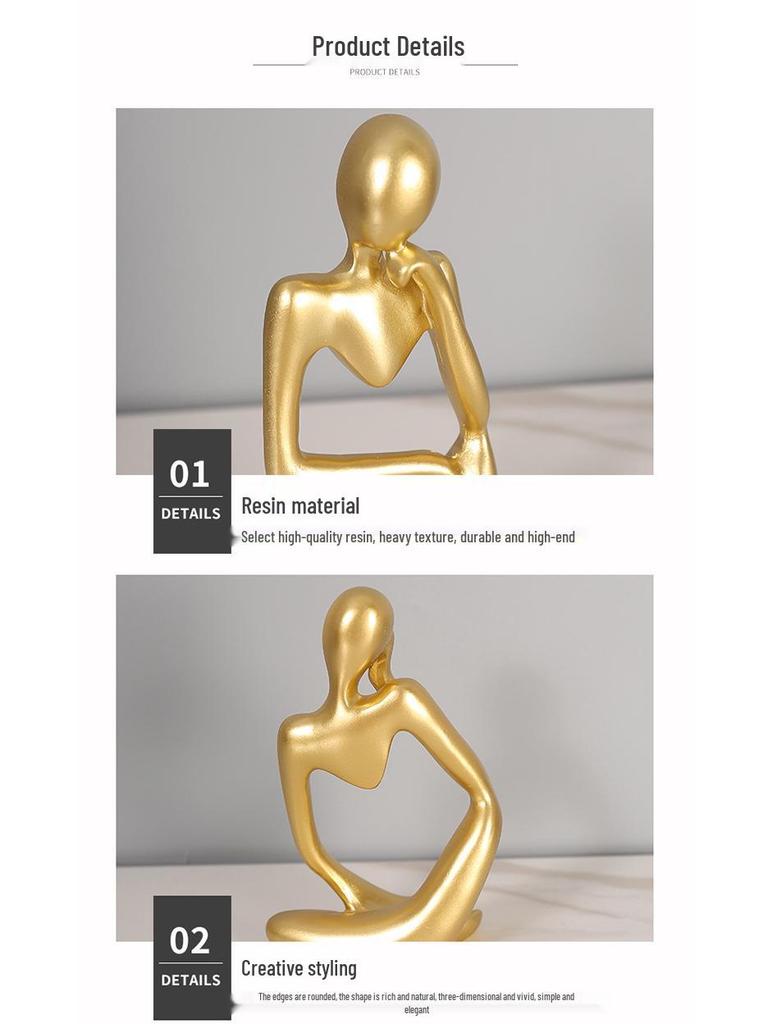 Cross-border Mini Figure Sitting Posture Resin Ornaments Set for Home & Office Decor