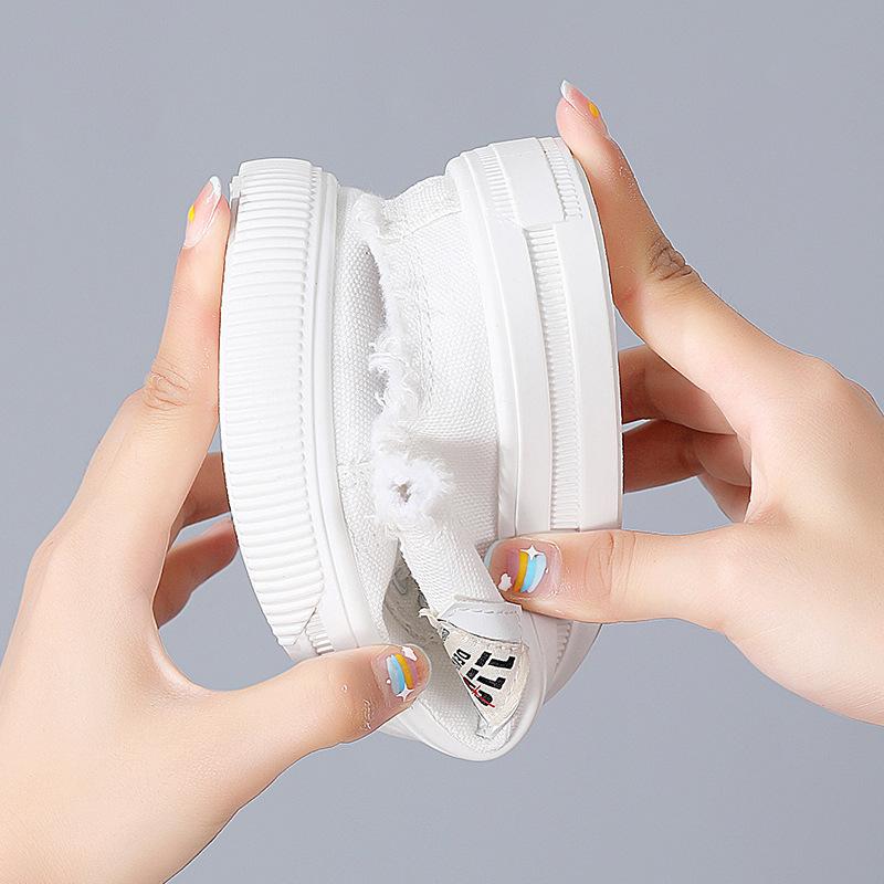 Canvas shoes summer little white shoes lazy shoes one pedal half drag flat bottom versatile student versatile fashion board shoes