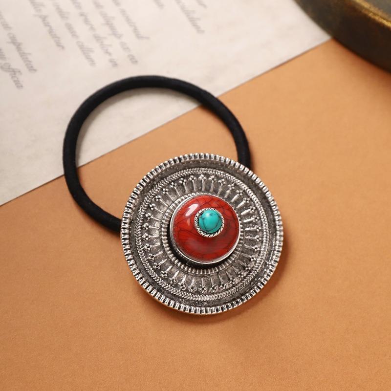 Tibetan Head Flower Hair Rope Women's Tibetan Headgear Xizang Tibetan Clothing Dance Photo Hair Accessories Tibetan Head Rope Top Accessories