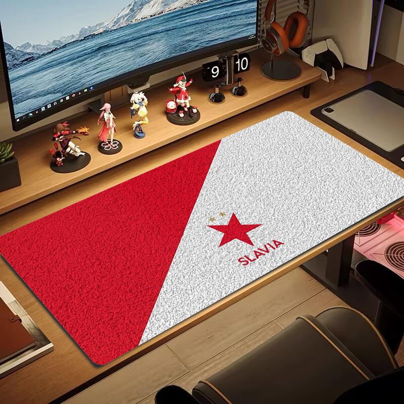 SK Prague Slavia Mouse Pad Large Gaming Table Cushion Non-slip Laptop Tablet Big Mousepad XXL Mat Mini PC Playmat With Lock edge_xia