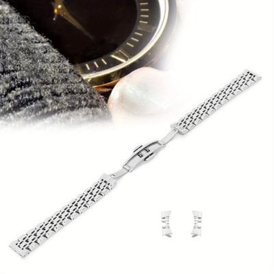 14mm Watch Band Stainless Steel Watch Strap Replacement Watch Band Strap AccessorySilver