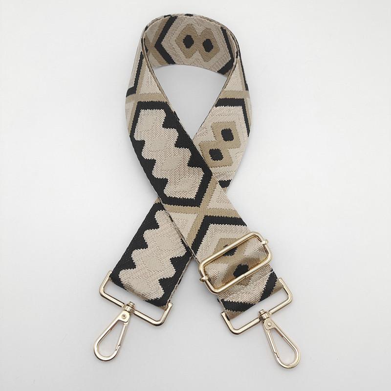New Rhombus Canvas Widened Bag Strap Telescopic Adjustment Length Bag Strap Accessories Single Shoulder Crossbody Shoulder Strap