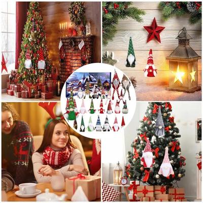 1-2Sets Christmas Decorations Gnome Holiday Advent Calendar Gnome Doll with Gnome Plush Toys Kids Christmas Countdown Calendar
