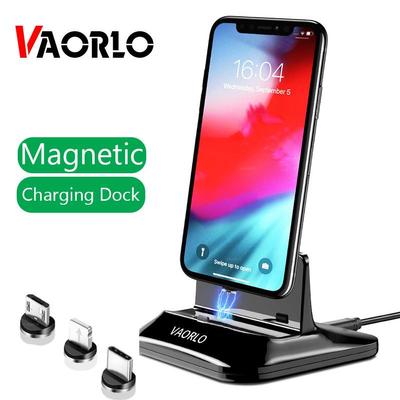 VAORLO Magnetisches Telefon-Ladegerät für iPhone Huawei Dock Station Ladegerät für Samsung XiaoMi Android Typ-C Micro Ständer Halter Aufladen