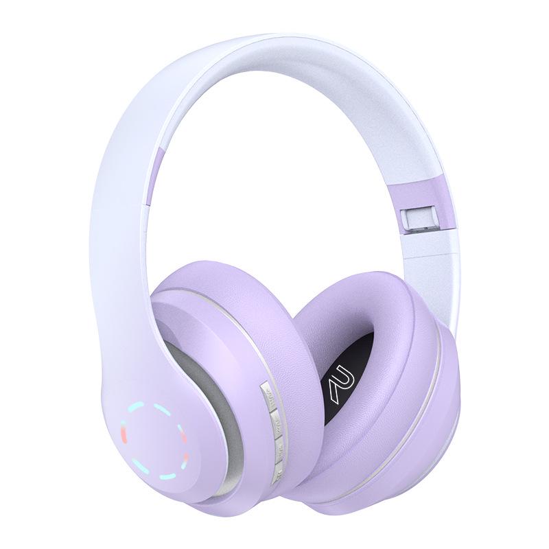 Gradient Wireless Bluetooth Over-Ear Headphones with Cotton, 3D Stereo Bass, Student-Friendly, Universal Compatibility.