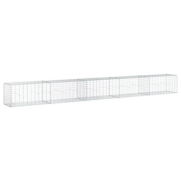 VidaXL Panier gabion avec couvercle 500x50x50 cm fer galvanisé, mur en gabion, mur de soutènement en gabion, clôture en 3295136