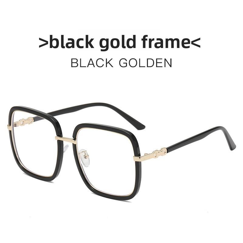 Female Large Face Frame Glasses With Blue Light Blocking For Fashionable Office Wear