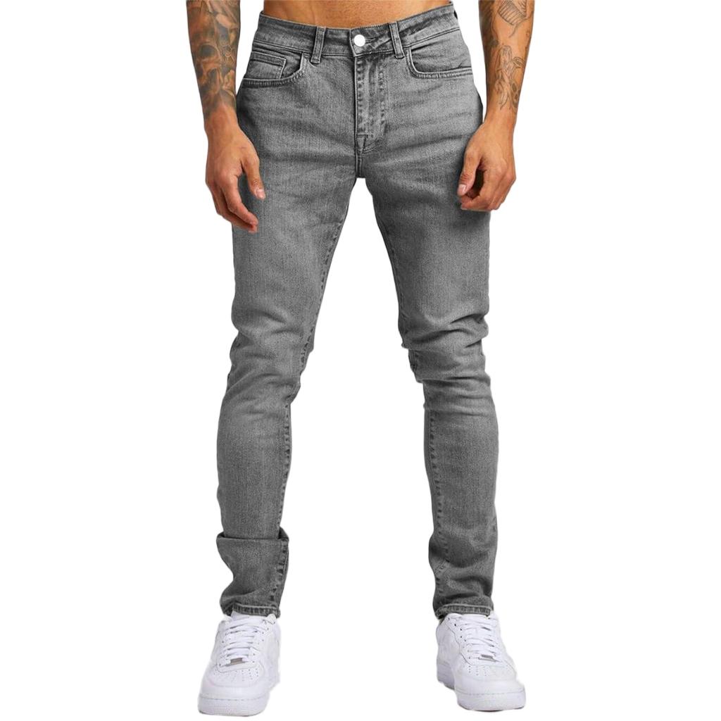 Heren Denim Jeans Streetwear Losse Pasvorm Casual Slim Stretch Broeken Klassiek Vijfzakken Ontwerp Normale Taille Amerikaanse Stijl